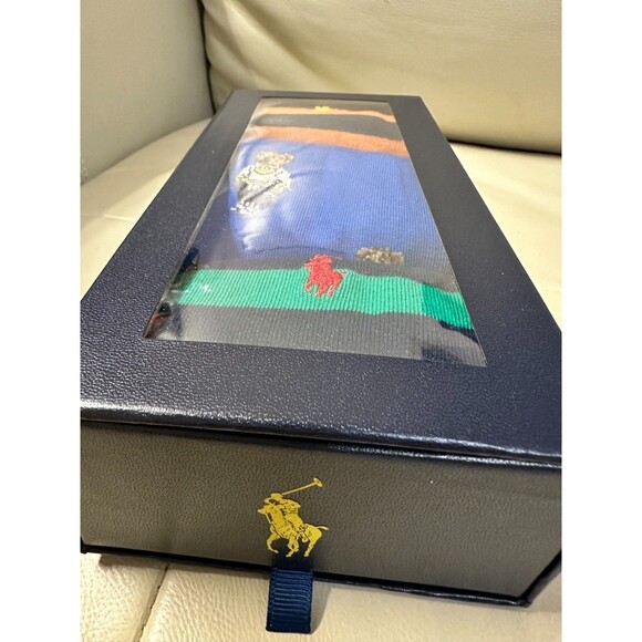 NWT NIP POLO RALPH LAUREN Men's Socks 3-Pack Mini Bear & Stripe MULTI COLOR - Picture 8 of 10